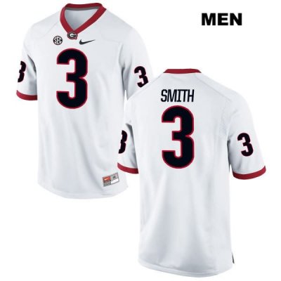 Men's Georgia Bulldogs NCAA #3 Roquan Smith Nike Stitched White Authentic College Football Jersey QSD8654NB